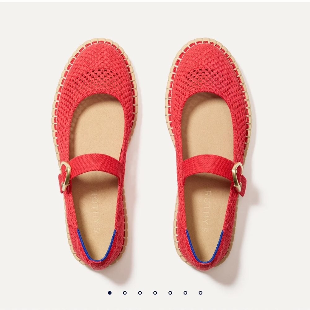 Rothy's Vibrant Red Flats with Buckle